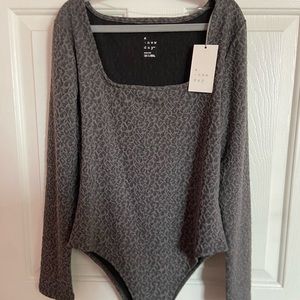 Gray Leopard Bodysuit